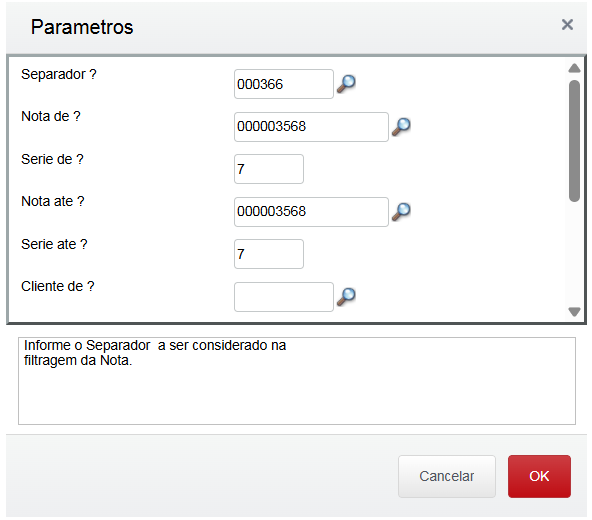Parâmetro de Ordem de separação por Nota Fiscal