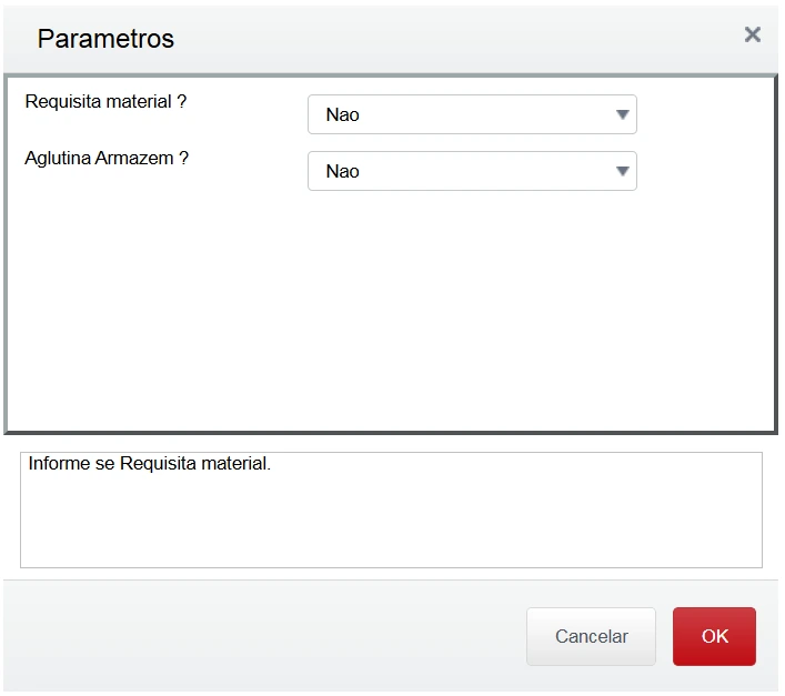 Parâmetro de Ordem de separação por Ordem de Produção